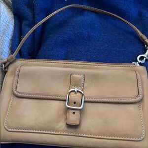 Coach Wristlet Tan Leather Women's Bag